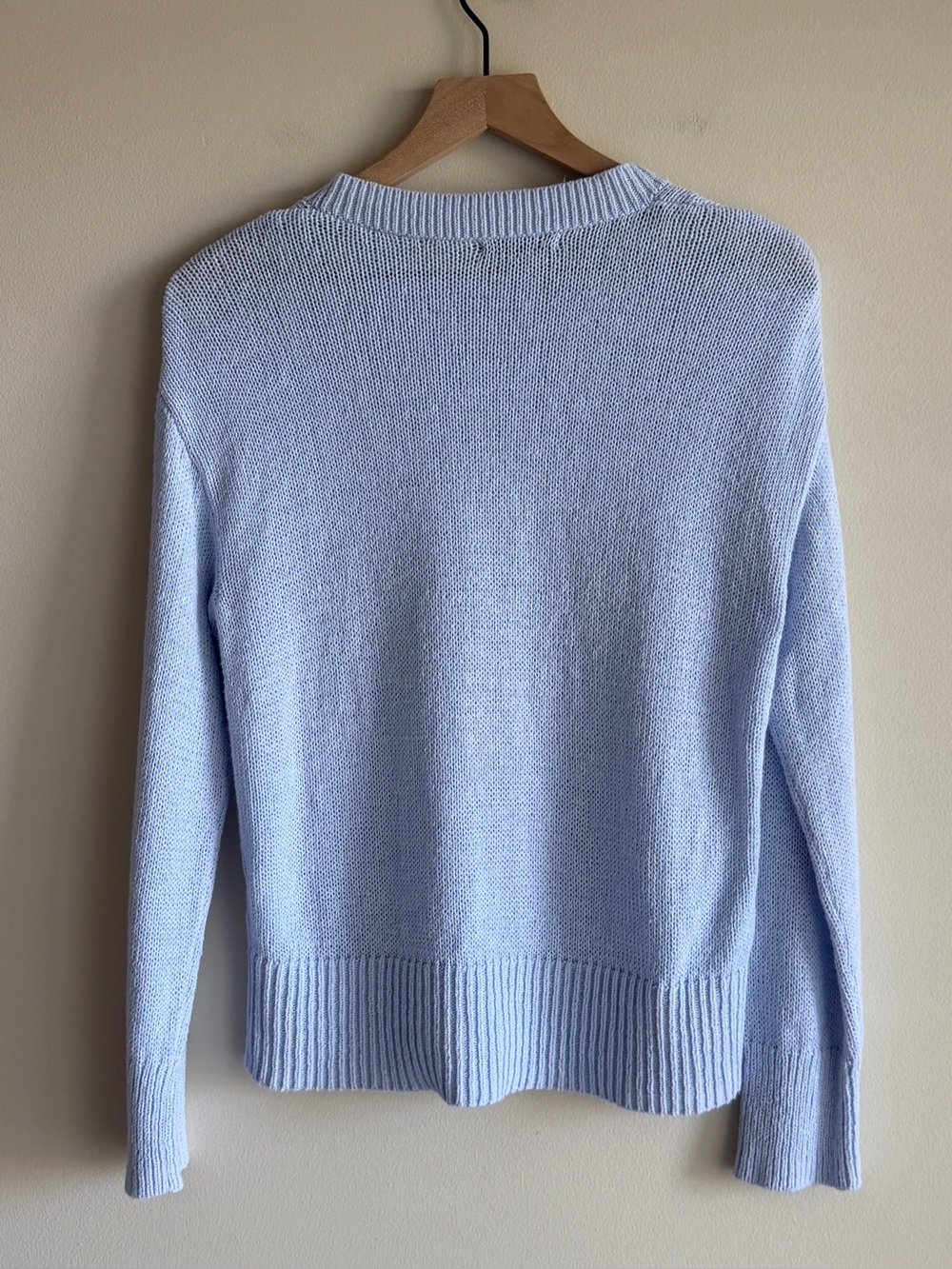 Banana Republic Baby Blue Cotton Blend Crewneck Sweater Size S - Picture 3 of 8